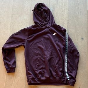 Nike Burgundy Hoodie with White Logo